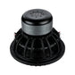 Un subwoofer nero Deaf Bonce Apocalypse DВ-3,5K da 15 con grande magnete e cestello aperto, vista posteriore in bianco-3500W RMS.