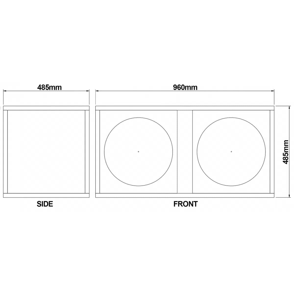 dBvox-BR15-160 Slot x2-15" (38cm) Subwoofergehäuse-Masori.de