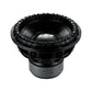 Il subwoofer Apocalypse DВ-3.5K da 15 di Deaf Bonce presenta un bordo in gomma a coste, un cono profondo, una struttura in metallo e 3500W RMS, mostrati dallalto su sfondo bianco.