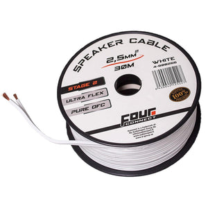 Lautsprecherkabel 2×2,5 mm² weiß OFC