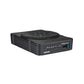 El Kicker Hideaway HS10 es un subwoofer negro compacto con mandos de control, puertos de entrada laterales y un altavoz cubierto de malla en la parte superior.