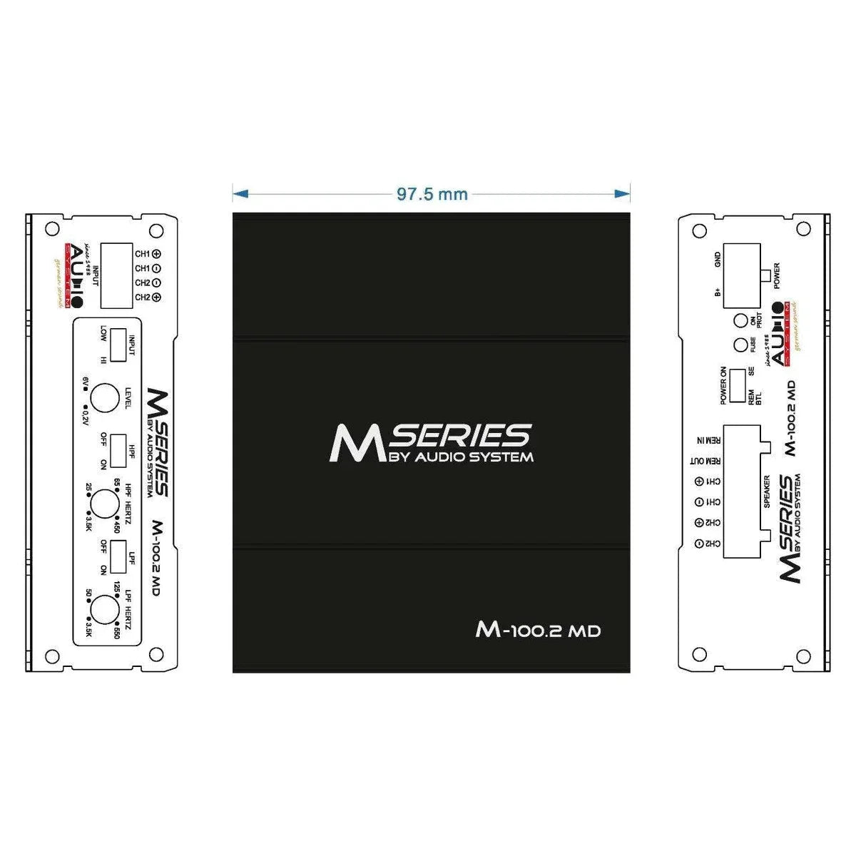 Audio System-M-100.2 MD-2-Kanal Verstärker-Masori.de