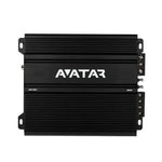 LAvatar ABR-800.1 è un amplificatore monoblocco per auto in classe D di colore nero, con superficie zigrinata, logo bianco, potenza nominale di 800 W RMS e connettori sul lato destro.