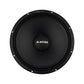 LAvatar Doomsday 67, un diffusore nero di forma rotonda con il logo al centro e un woofer da 6,5 pollici, è qui raffigurato dallalto su uno sfondo bianco: lideale per ottenere il massimo livello di pressione sonora.