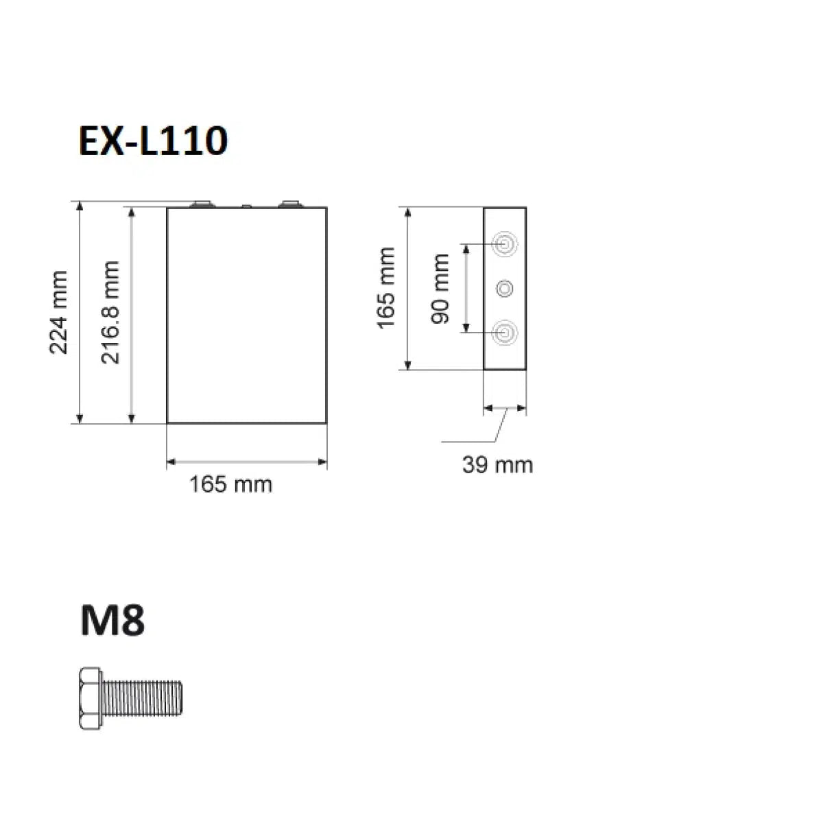 Elerix-EX-L110-2C-110Ah-LiFePO4-Lithium - LiFeYPO4 Zelle-Masori.de
