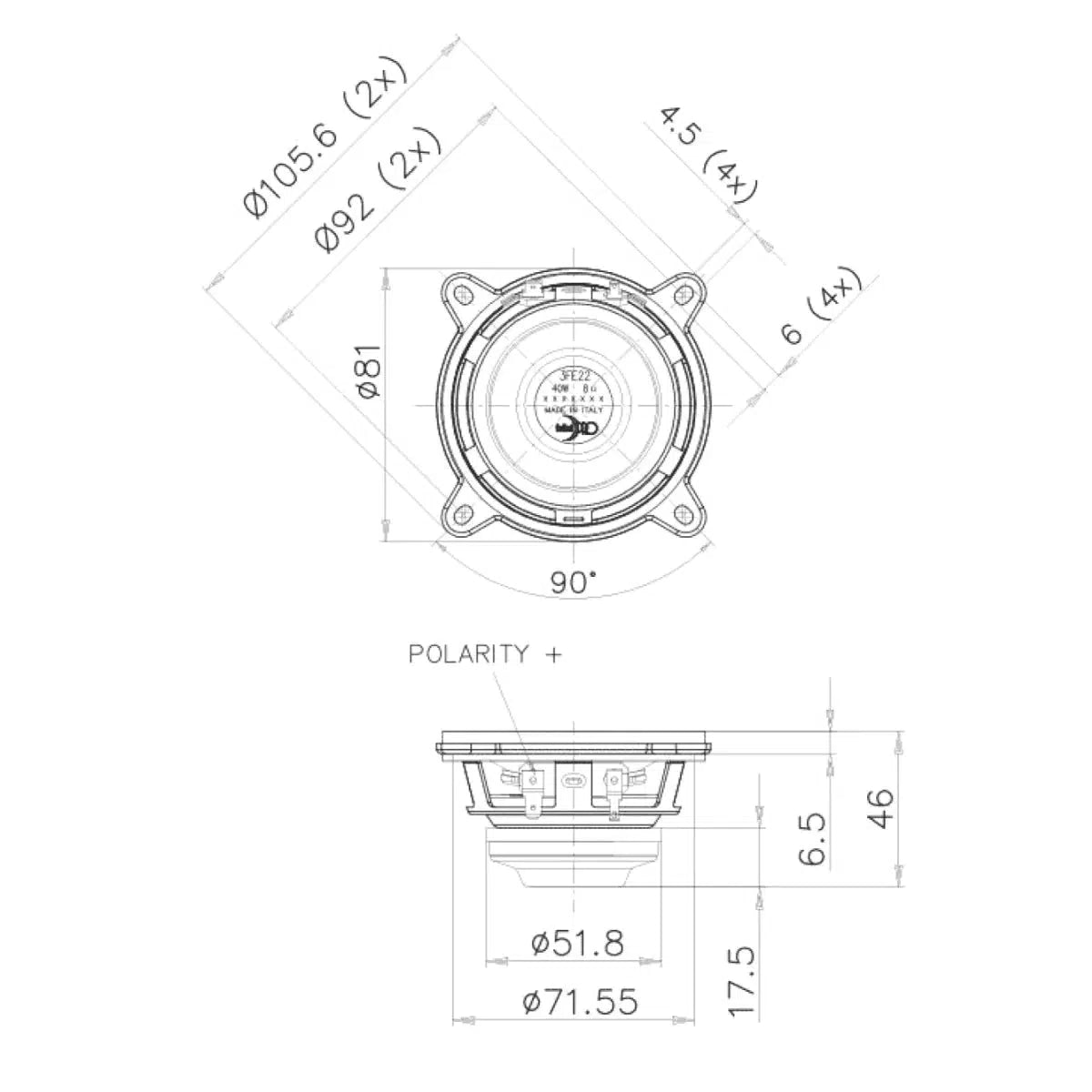 FaitalPro-3FE22-3" (8cm) Mitteltöner-Masori.de