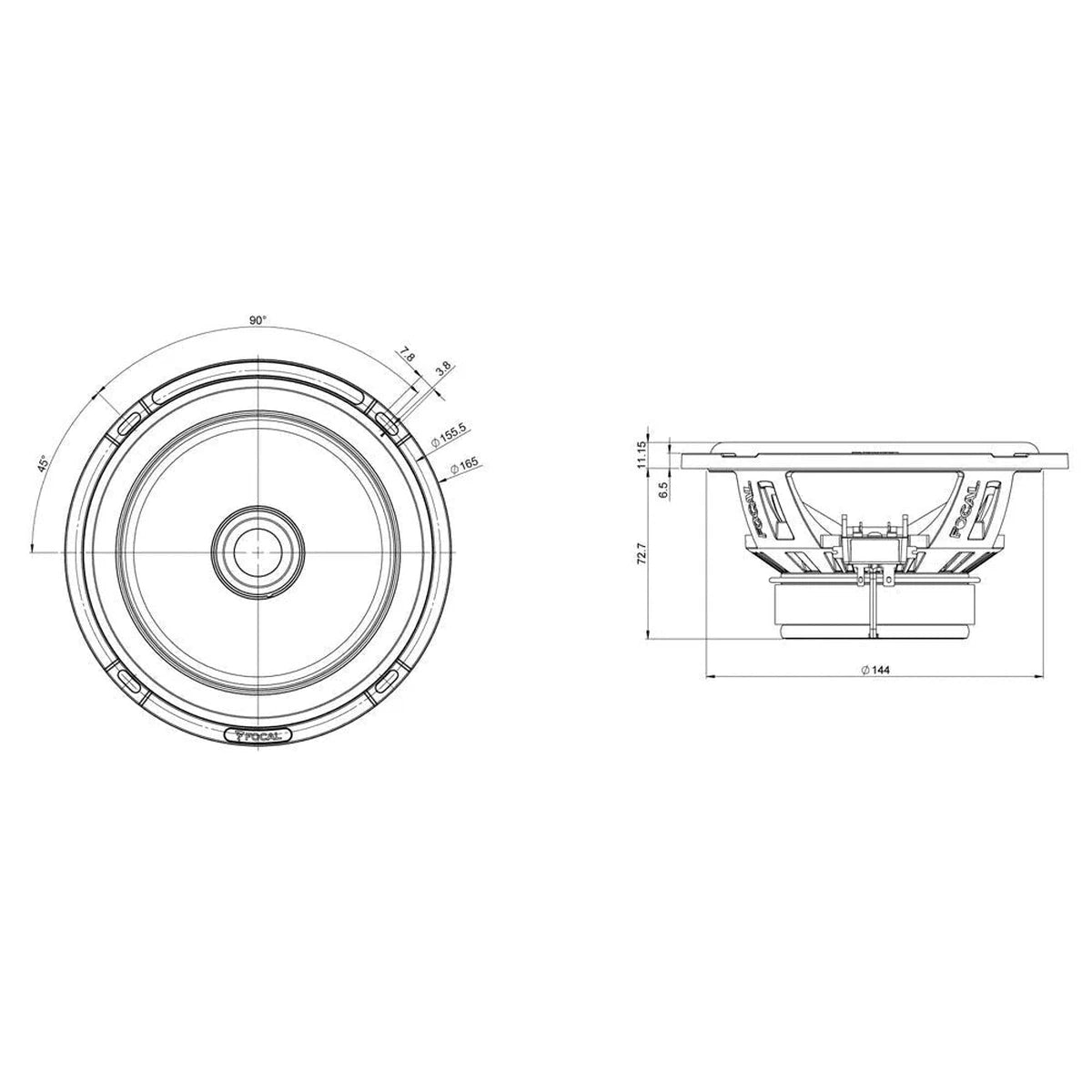 Focal-Flax Evo PC165FE-6.5" (16,5cm) Koaxial-Lautsprecher-Masori.de