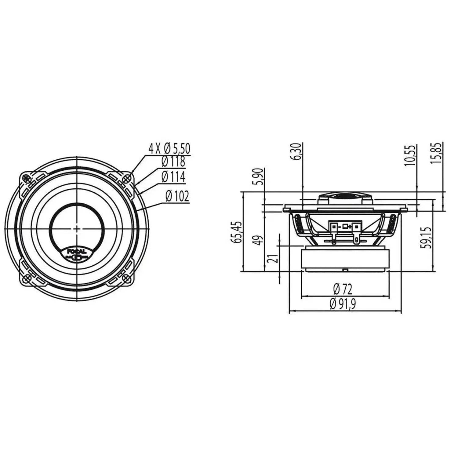 Focal-Universal ICU100-4" (10cm) Koaxial-Lautsprecher-masori-kaufen