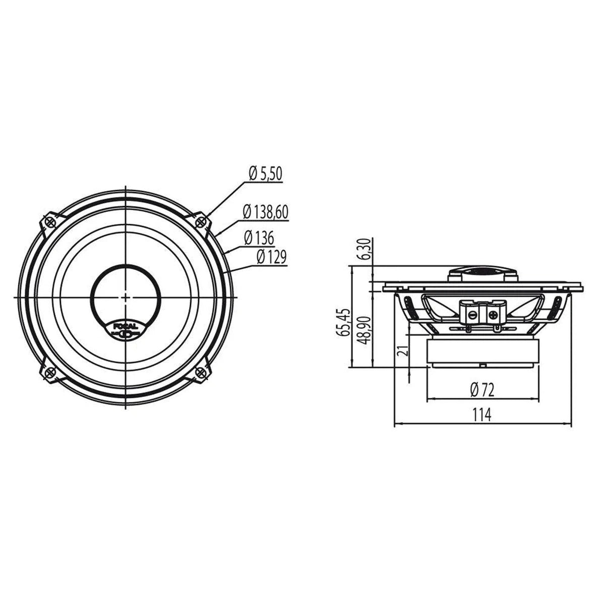 Focal-Universal ICU130-5" (13cm) Koaxial-Lautsprecher-Masori.de