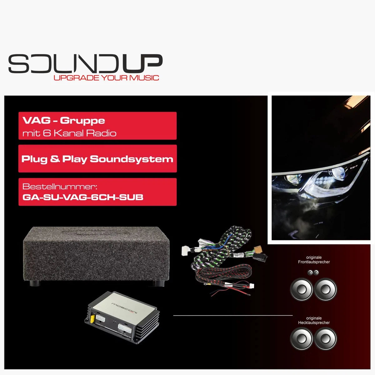 Gladen-Sound Up VAG 6CH Sub-VW-Komplettset-Masori.de