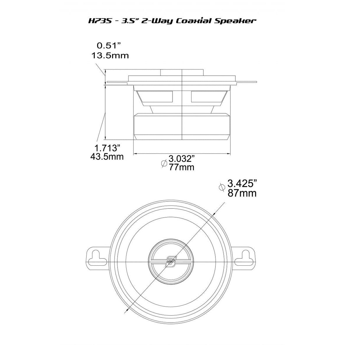 Cerwin Vega-HED Series H735-3" (8cm) Koaxial-Lautsprecher-Masori.de