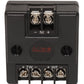Système audio CARBON 100, bloc de connexion noir avec bornes à vis étiquetées et trous de fixation, idéal pour les systèmes composants à 2 voies.