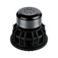 Un subwoofer nero Deaf Bonce Apocalypse DВ-3.5K da 12 visto dal retro, che mostra il suo telaio metallico rotondo, il grande magnete e i terminali di connessione, ideali per le configurazioni più potenti.