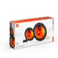 Weiße JBL STAGE1 62CF-Autolautsprecherbox mit Abbildungen von drei Lautsprechern und Produktdetails – ideal für jedes Lautsprecherset oder 2-Wege-Komponentensystem.