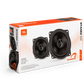 JBL STAGE2 55F Koaxiallautsprecher, Plus-One-Tieftöner, 400 W Spitzenleistung. Zwei Lautsprecher auf weißem Hintergrund abgebildet.