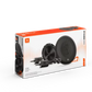 JBL STAGE2 65C Komponentenlautsprecher-Set mit Abbildungen der Autolautsprecher und des Zubehörs auf weißem Hintergrund.