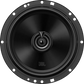 Der JBL STAGE2 65F ist ein schwarzer, runder Lautsprecher mit einer zentralen Membran und einer „Plus One“-Tieftönermembran, der hier von vorne vor einem einfarbigen Hintergrund abgebildet ist.