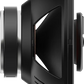 Seitenansicht eines schwarzen JBL STAGE2 965M 3-Wege-Koaxial-Lautsprechers mit Membran, Magnet und Rahmen vor weißem Hintergrund.