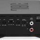 Ein schwarzer JBL STAGE GT 80021-Audioverstärker mit Reglern, Line-Eingängen und beschrifteten Schaltern auf der Vorderseite.
