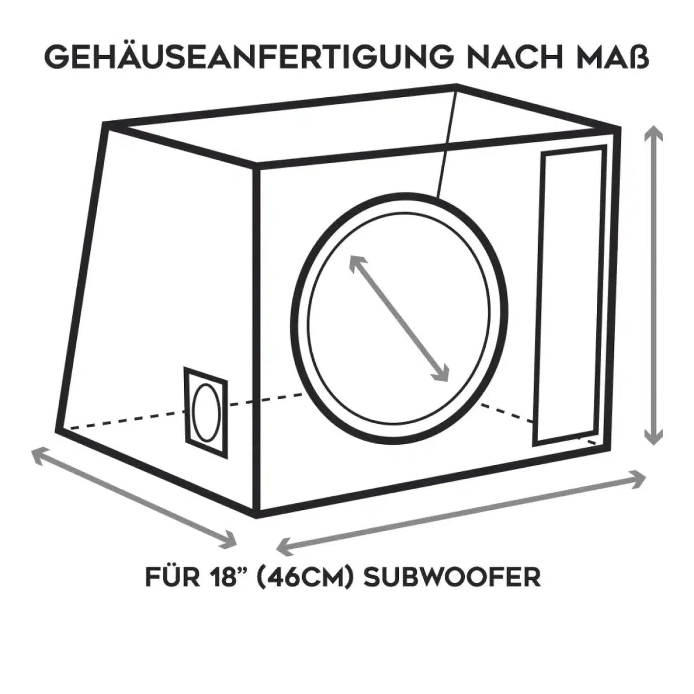 Masori-18"(46cm) Gehäuse - Anfertigung nach Maß-18" (46cm) Subwoofergehäuse-masori-kaufen