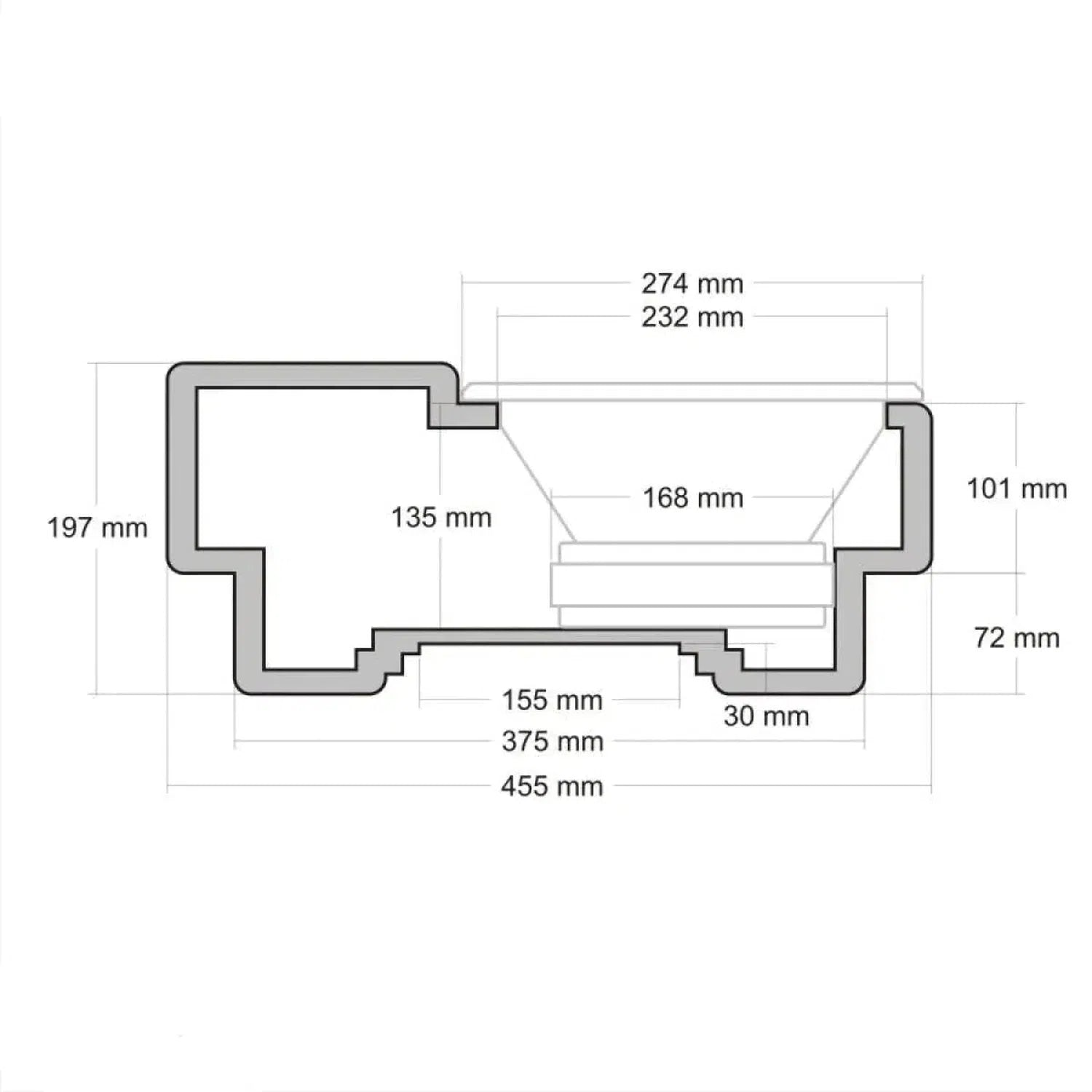 Masori-G10-15RRM-IN-18"-10" (25cm) Subwoofergehäuse-masori-kaufen