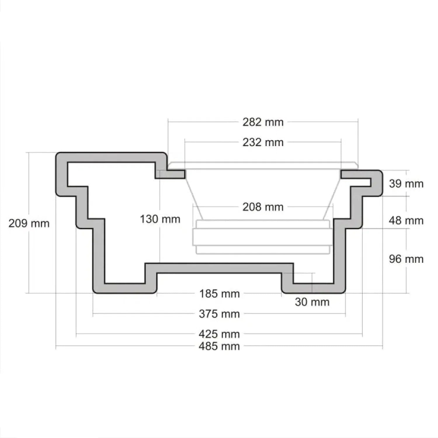 Masori-G10-15RRM-IN-TYP2-10" (25cm) Subwoofergehäuse-masori-kaufen