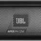 Ein schwarzer JBL APEX PA1254 Class-D-4-Kanal-Autoverstärker mit strukturierter Oberfläche und sichtbarer Verkabelung auf beiden Seiten.