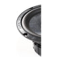 Close-up of an Audio System RXC165 EVO3 black 6.5 coaxial speaker with textured cone and rim, partially shown on a white background.