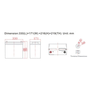 Ultimatron-JPC-12-100 100Ah - AGM-AGM Batterie-Masori.de