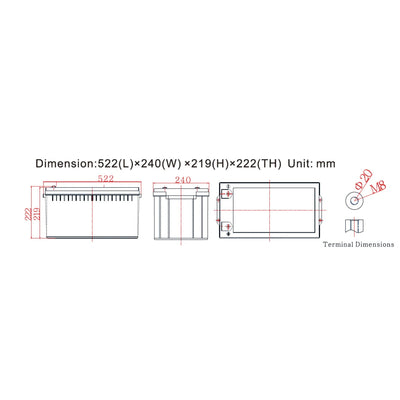 Ultimatron-JPC-12-200 200Ah - AGM-AGM Batterie-Masori.de