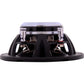 Vista laterale dellARC Audio RS 3.0, un altoparlante midrange da 3 pollici nero e argento con terminali e cornice in metallo a vista su sfondo bianco.