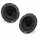 Due diffusori audio per auto ARC Audio RS 4.0 neri e rotondi da 4 su sfondo bianco.