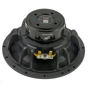El Audio System Helon AX 165 PA EVO es un midwoofer redondo negro de 6,5 con imán Neodym, terminales de cable dorados y etiqueta trasera de la marca.