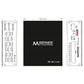 Schema tecnico dellamplificatore Audio System M-500.4 MD che mostra la tecnologia SMD, le porte etichettate, le viste frontale/superiore/laterale e la larghezza di 97,5 mm.