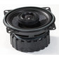 Gros plan sur un haut-parleur Audio System RXC100 EVO3 de 4 Zoll, doté dune membrane ronde et de quatre trous de fixation, sur fond blanc.
