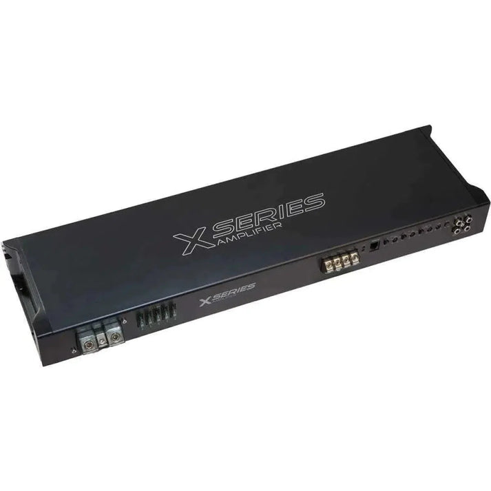 El amplificador de 2 canales X-330.2 de color negro de Audio System de la serie X-Ion ofrece tecnología FULL-MOSFET y conexiones fijas y luminosas.