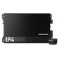 LAudiocontrol EPIC1500 1-Kanal Verstärker in Schwarz è dotato di finitura metallica, logo in grigio, Bass-Prozessor Epicenter e Fernbedienungsknopf in basso.