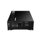 LAudiocontrol EPIC1500 è un amplificatore rettangolare nero a 1 canale da 1500 W RMS; la vista frontale mostra i terminali di ingresso/uscita e i controlli del processore per bassi Epicenter.