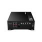 LAudiocontrol EPIC750 1-Kanal Verstärker è dotato di molteplici porte di ingresso/uscita, controlli etichettati e indicatori luminosi su uno sfondo bianco.
