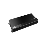 A black Audiocontrol EPICFIVE 5-channel car audio amplifier features a sleek, rectangular design with silver branding on top.