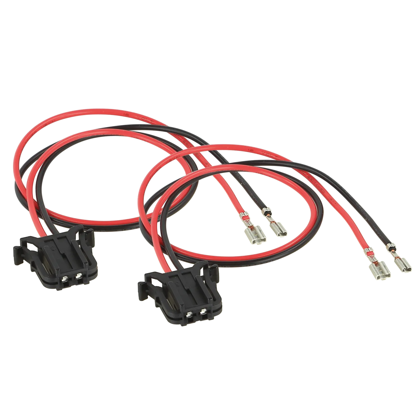 Zwei Sätze Audison CN WIRE ADAPT. 04 MERC. A/C/CLK/E-Kabel mit Steckern und schwarzen Kunststoffgehäusen, dargestellt auf weißem Hintergrund.