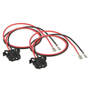 Zwei Sätze Audison CN WIRE ADAPT. 04 MERC. A/C/CLK/E-Kabel mit Steckern und schwarzen Kunststoffgehäusen, dargestellt auf weißem Hintergrund.