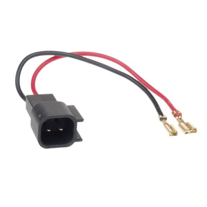 Audison CN WIRE ADAPT. 08 FORD/OPEL: black rectangular removable connector with red/black wires, gold terminals, on white background.