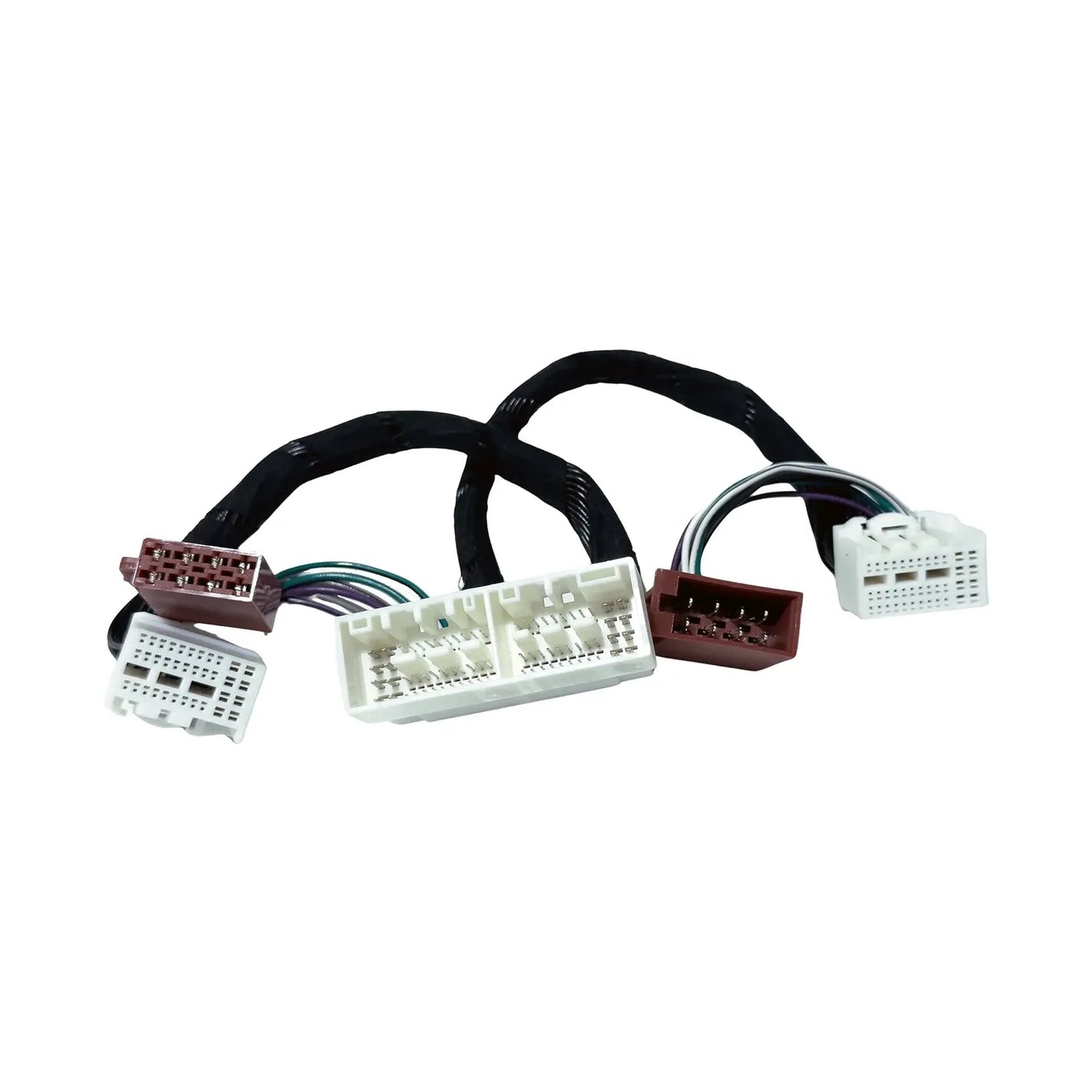 Audison Prima AP T-H HYKI01: cablaggio Plug  Play nero per Hyundai/Kia, connettori ISO e spine marroni — laccessorio perfetto per lamplificatore.