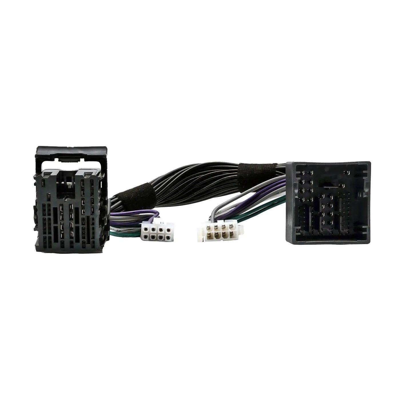 Il cablaggio Audison Prima AP T-H PSA01 è dotato di connettori neri, spine bianche e fili con codice colore per facilitare linstallazione di amplificatori o accessori aftermarket sui veicoli Peugeot/Citroën.