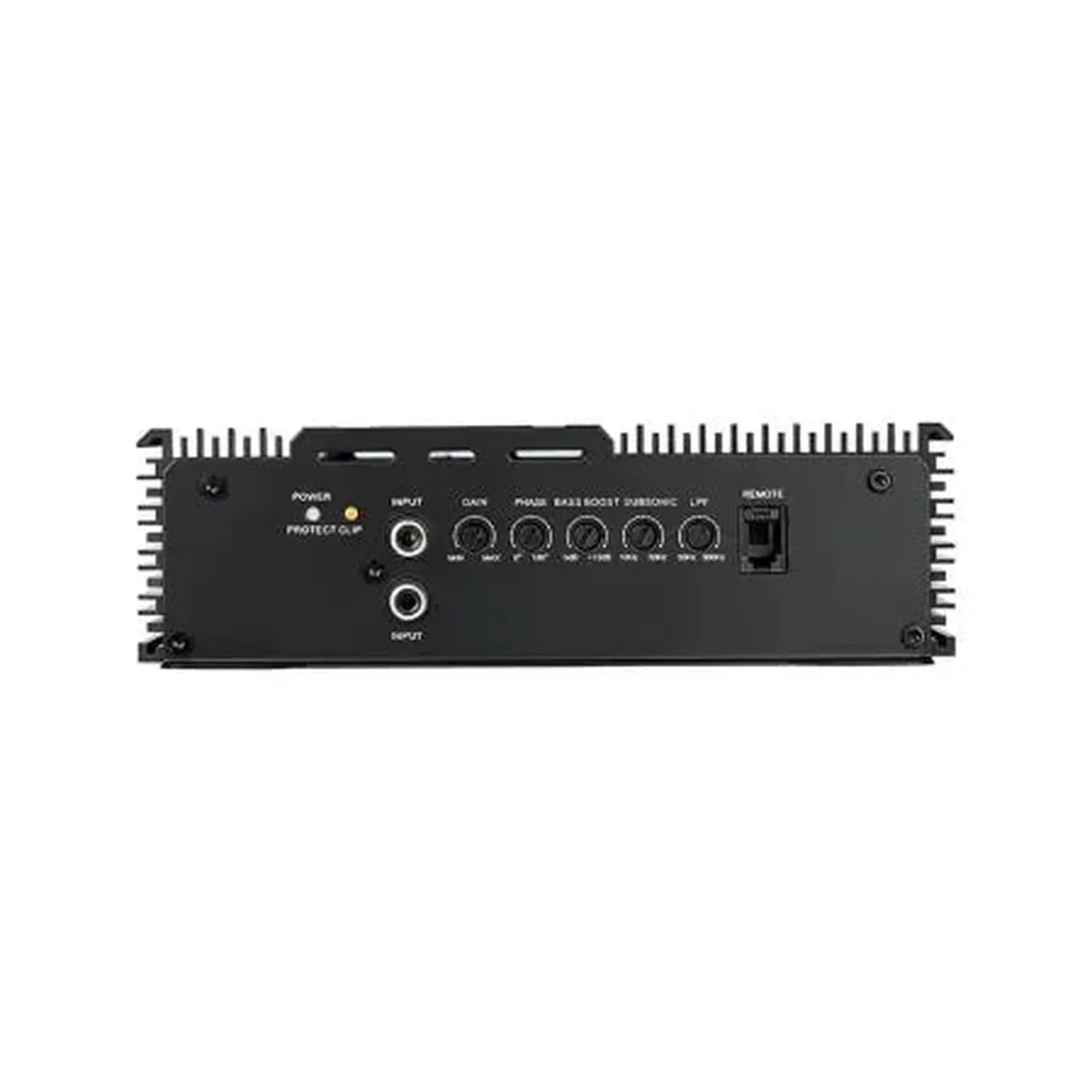 Avatar ABR-800.1, pannello posteriore nero: amplificatore monoblocco a 1 canale in classe D, 800 W RMS, diverse porte di ingresso/uscita, manopole di regolazione e spie luminose.