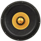 A top view of the Cerwin Vega Stroker Pro Classic SPCL182 speaker shows black and gold concentric circles with CERWIN-VEGA on the golden center.
