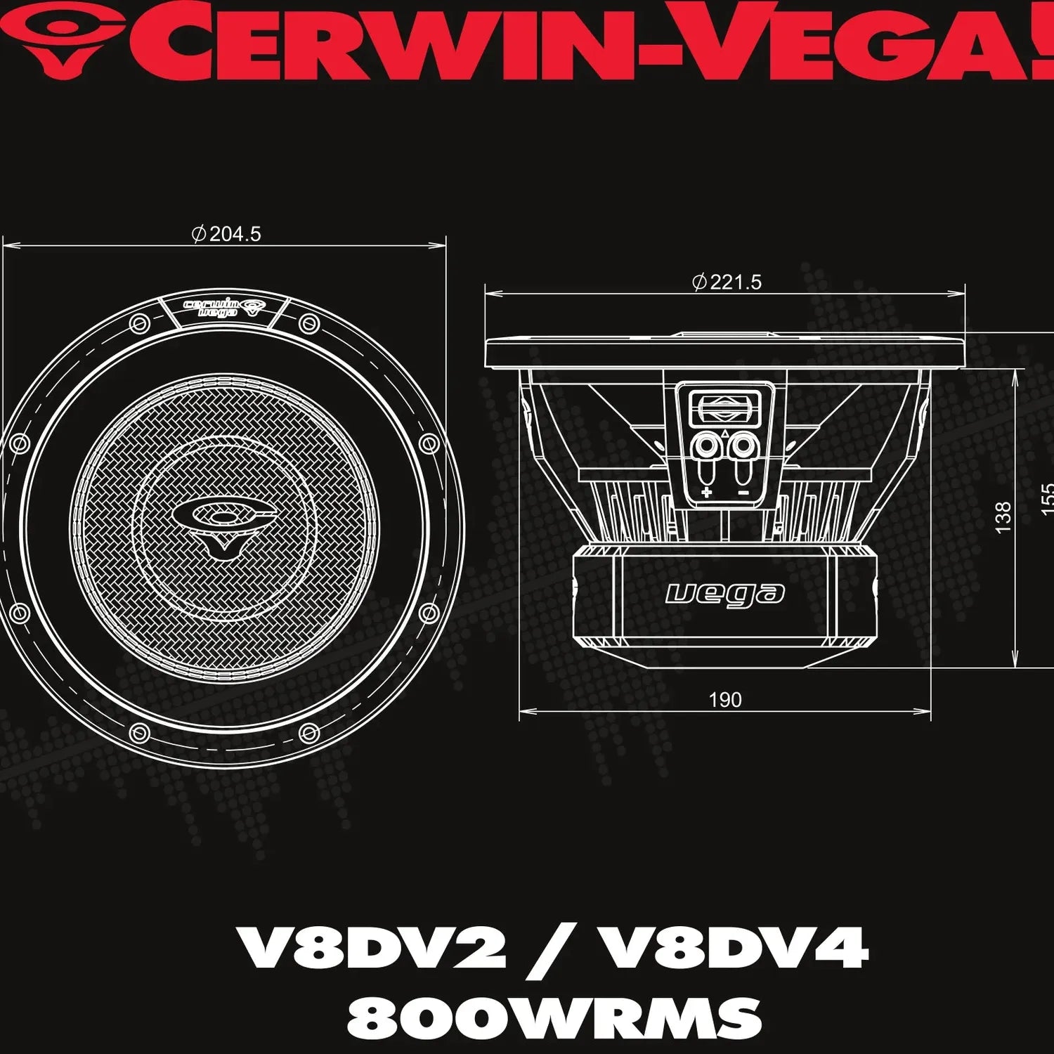 Cerwin Vega-Vega 2025 Edition V8DV2/4-8" (20cm) Subwoofer-masori-kaufen