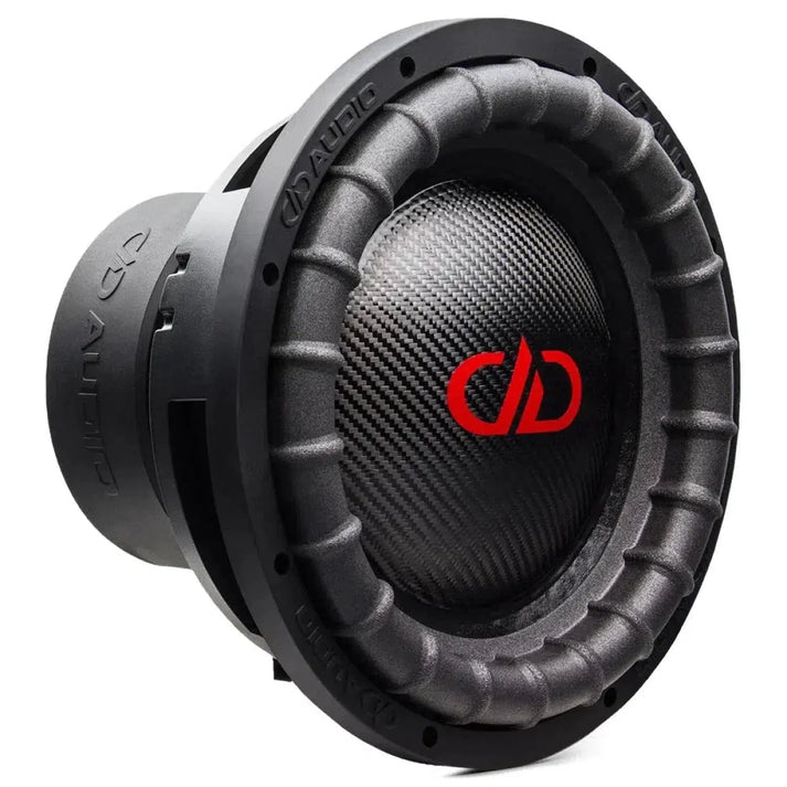 The DD Audio Power Tuned 3515i ESP is a black 15 subwoofer with a textured cone, ferrite magnet, bold ridges, and a red center logo.
