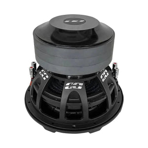 Le Deaf Bonce Apocalypse DB-3512R est un grand subwoofer noir de 12 avec un cadre métallique et une bobine visible, délivrant une puissance de 3500W RMS.